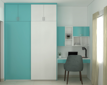 Contemporary And Spacious Wardrobe Design With Dual Colour Tones